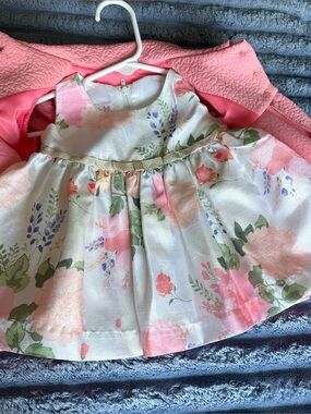 Bonnie Baby Pink Floral Dress and Jacket Set
